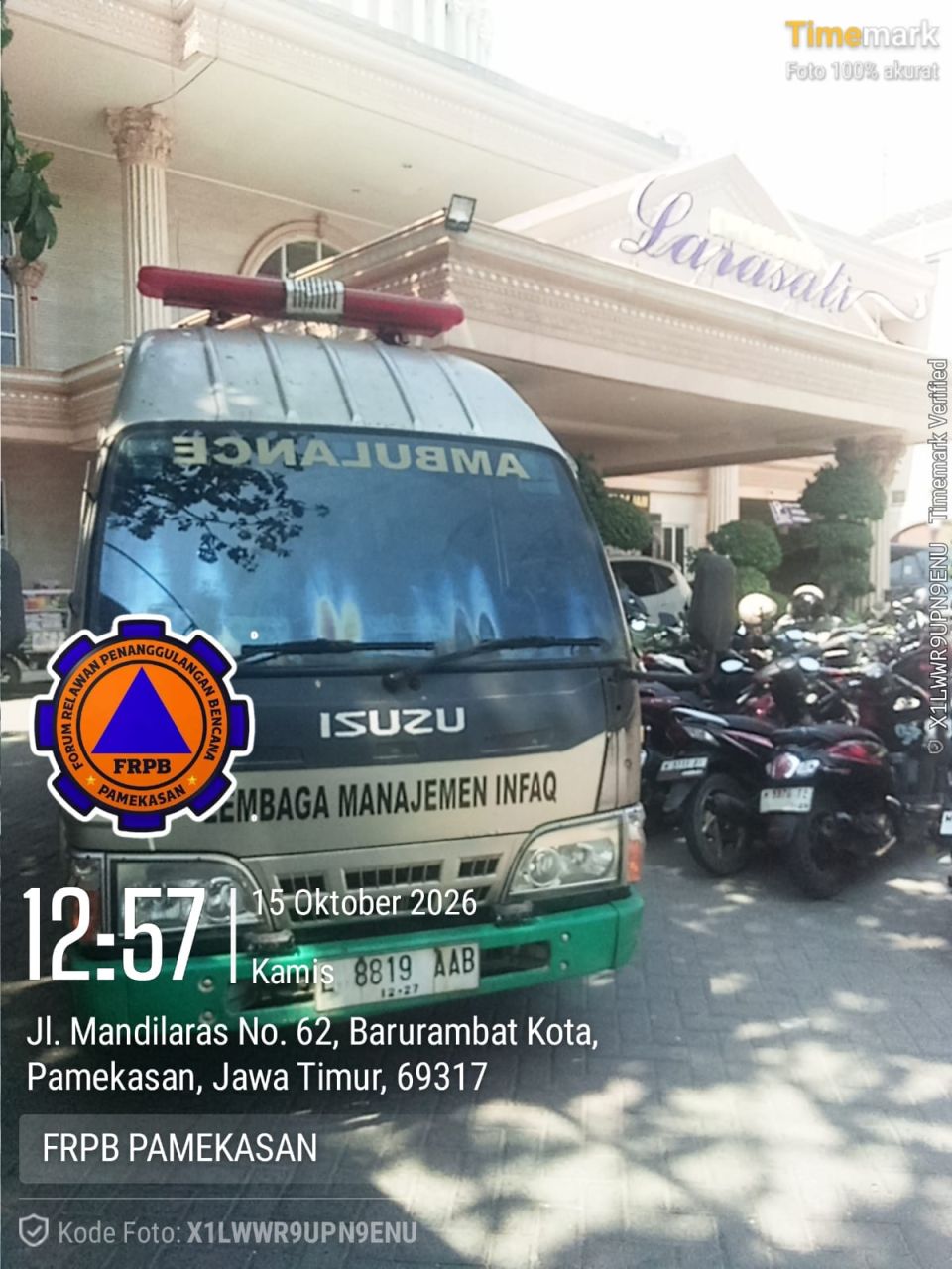 Pengantaran pasien dari Rs Larasati Pamekasan